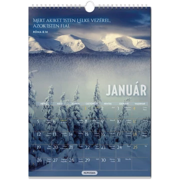 2026 Falinaptár – nagy, spirál, teljes tájkép – Az Úr vezet szüntelen