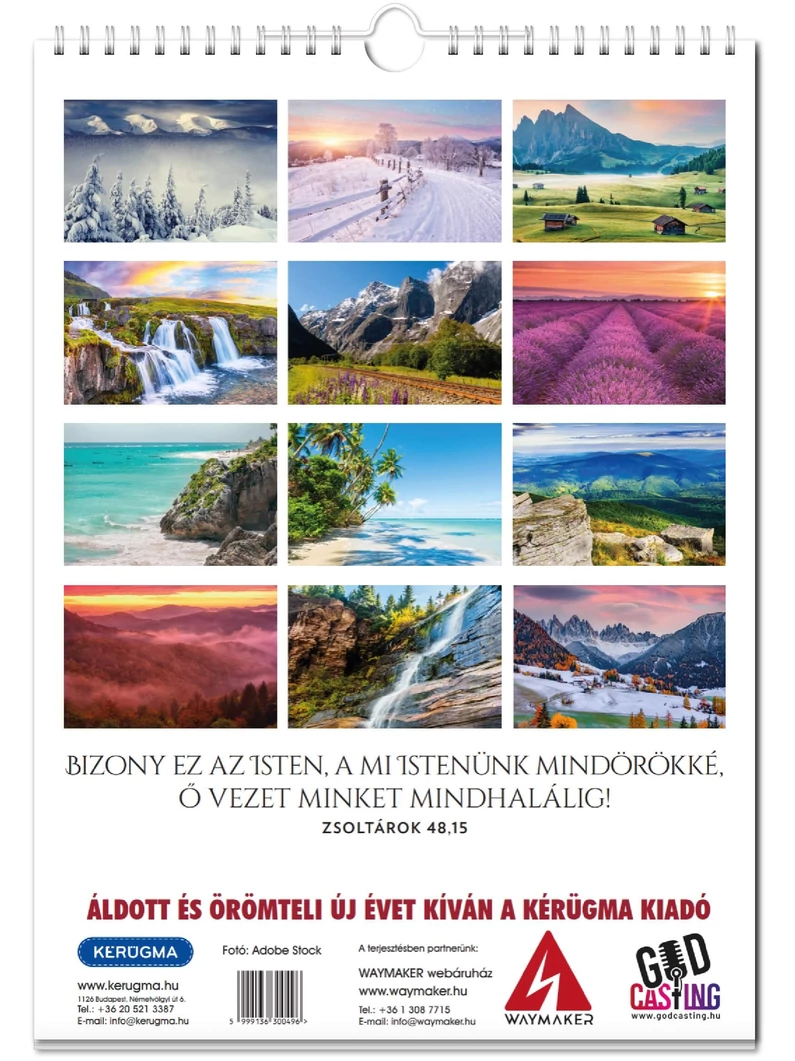 2026 Falinaptár – nagy, spirál, teljes tájkép – Az Úr vezet szüntelen