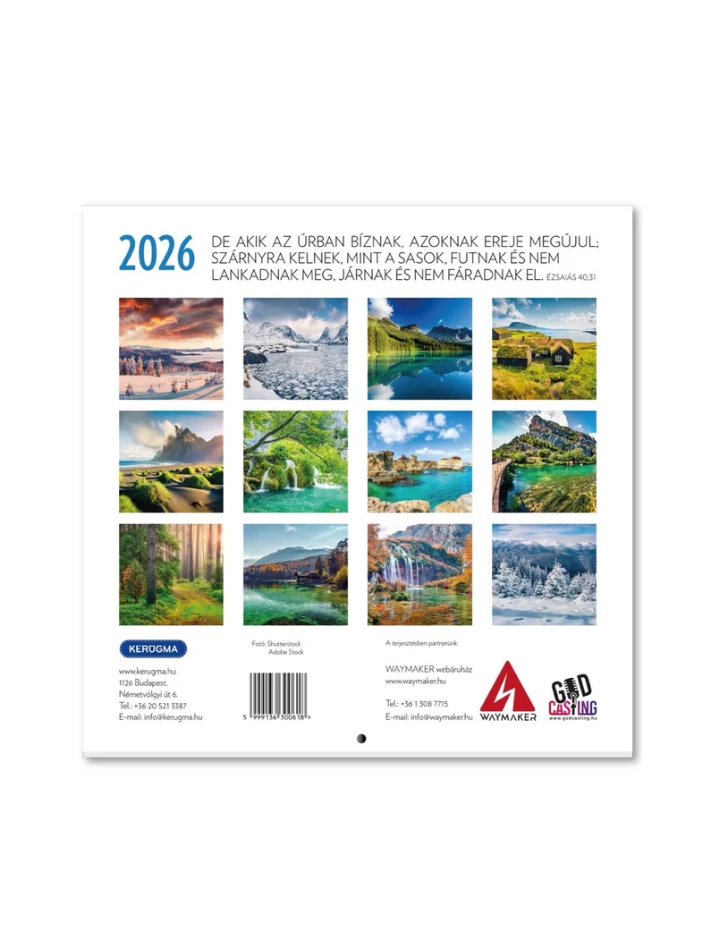 2026 Falinaptár – nagy négyzetes, tűzött, tájkép – Mindenre van erőm